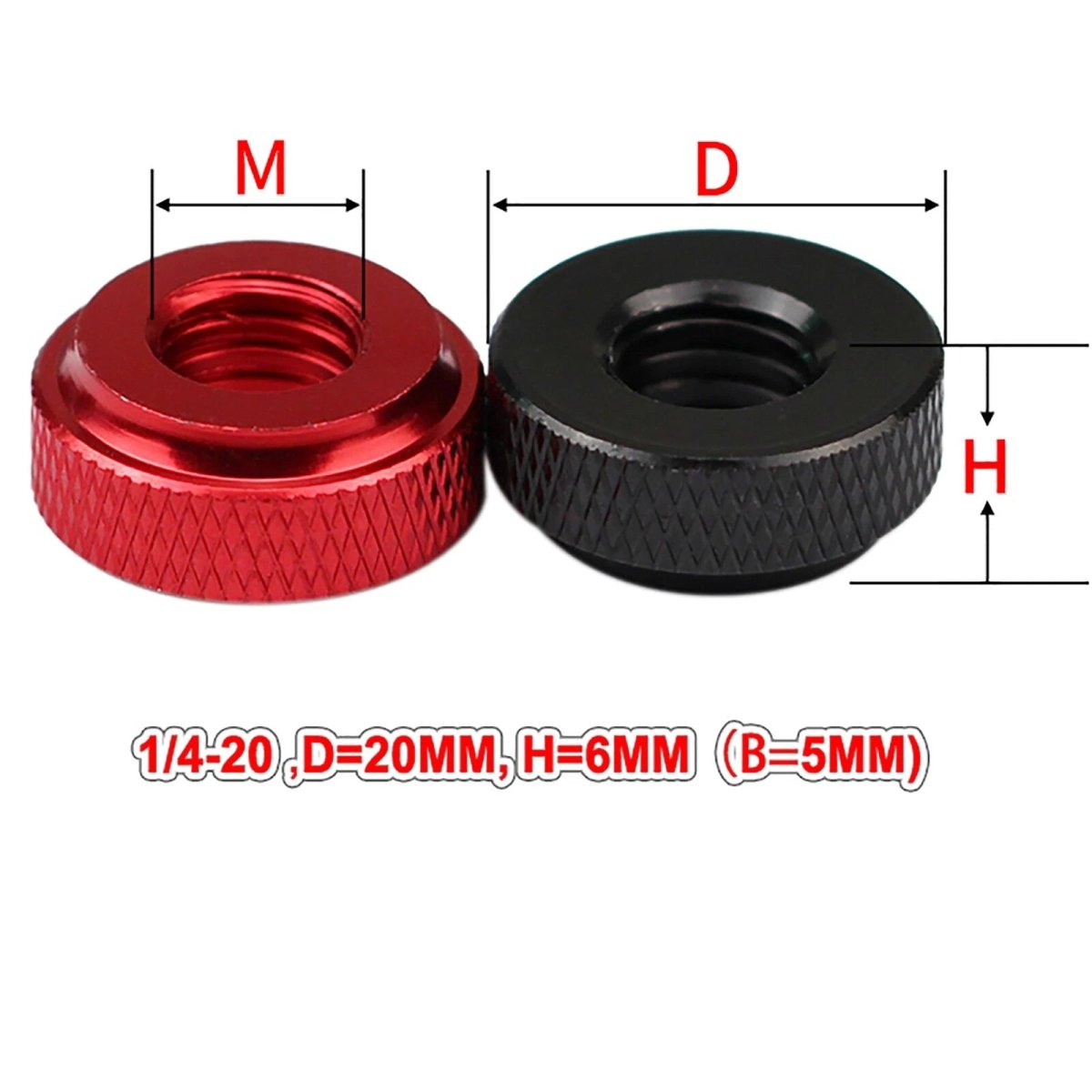 1/4" Knurled Thumb Screws & Thumb Nuts – Aluminum + Stainless, Red Black Silver, Camera & PC - HomeDIYer