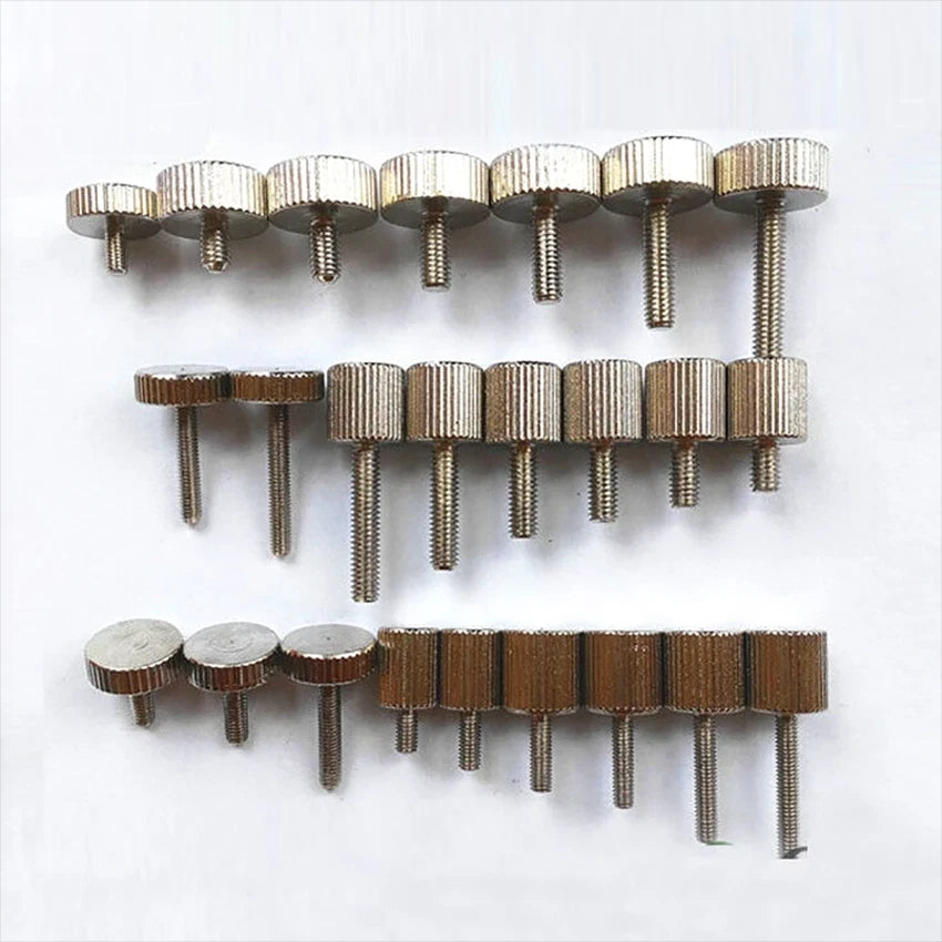 M3 M4x6mm-20mm Ni-Plated Carbon Steel Knurled Thumb Screws Hand Grip Knob Bolts