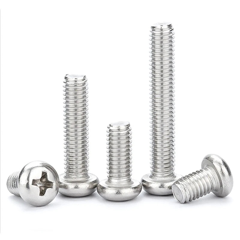 M3.5 Pozi Pan Head Machine Screws – A2 Stainless Steel (304), 10mm–100mm Lengths