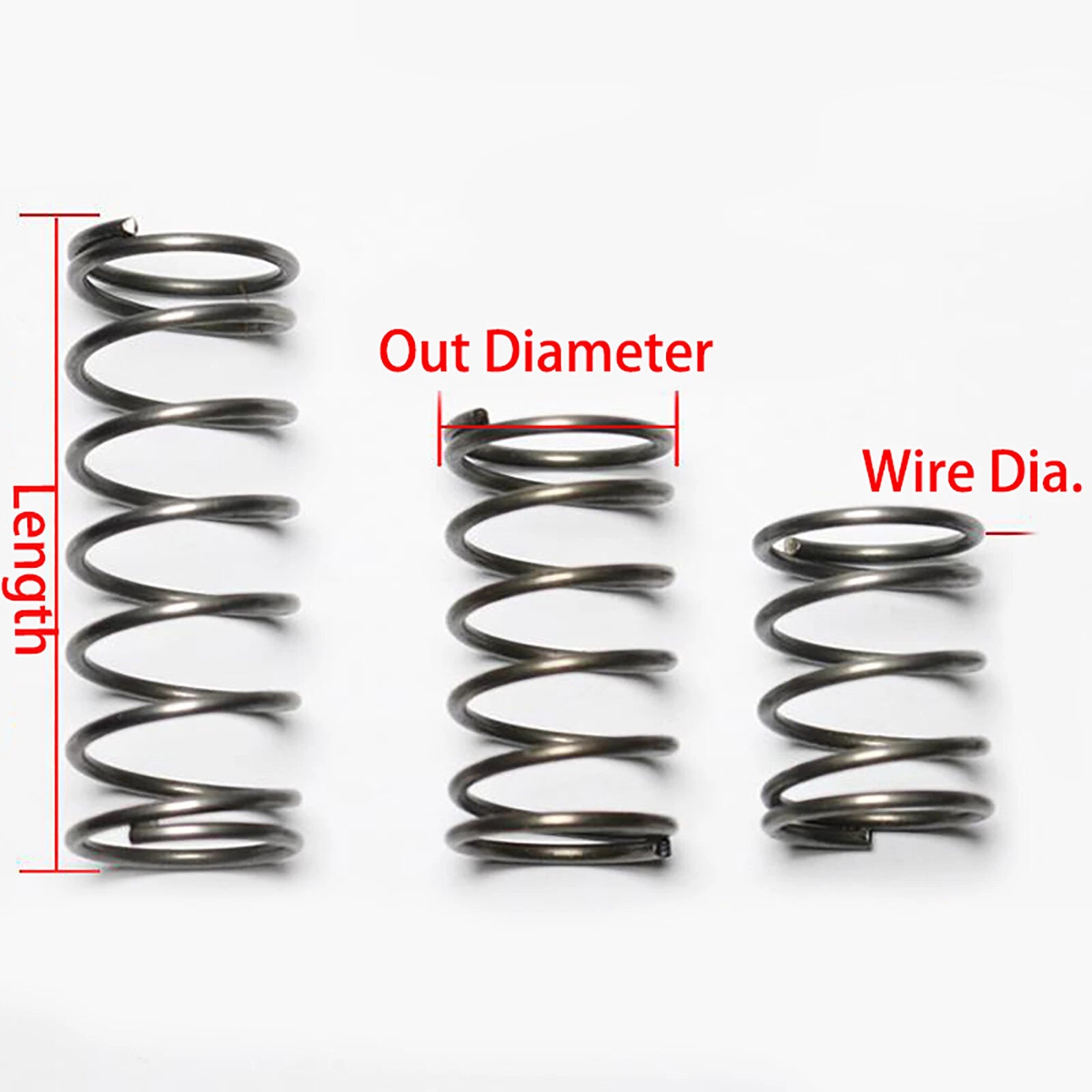 Spring Steel Small Compression Springs OD 3/4/5/6/7/8/9/10mm Wire Dia.0.5mm