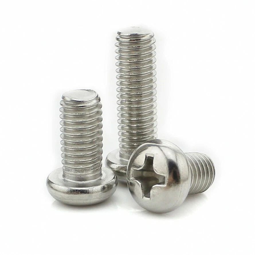 M4 Phillips Pan Head Machine Screws – A2 Stainless Steel, Fully Threaded (4mm–100mm Lengths)