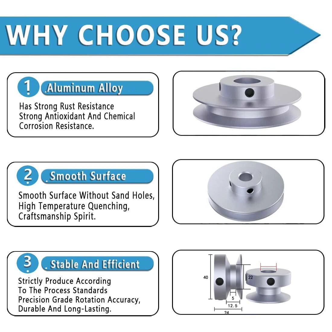 Aluminium V-Groove Pulley 1 Groove OD 50/60/80/100mm for B-type Belts Pulleys