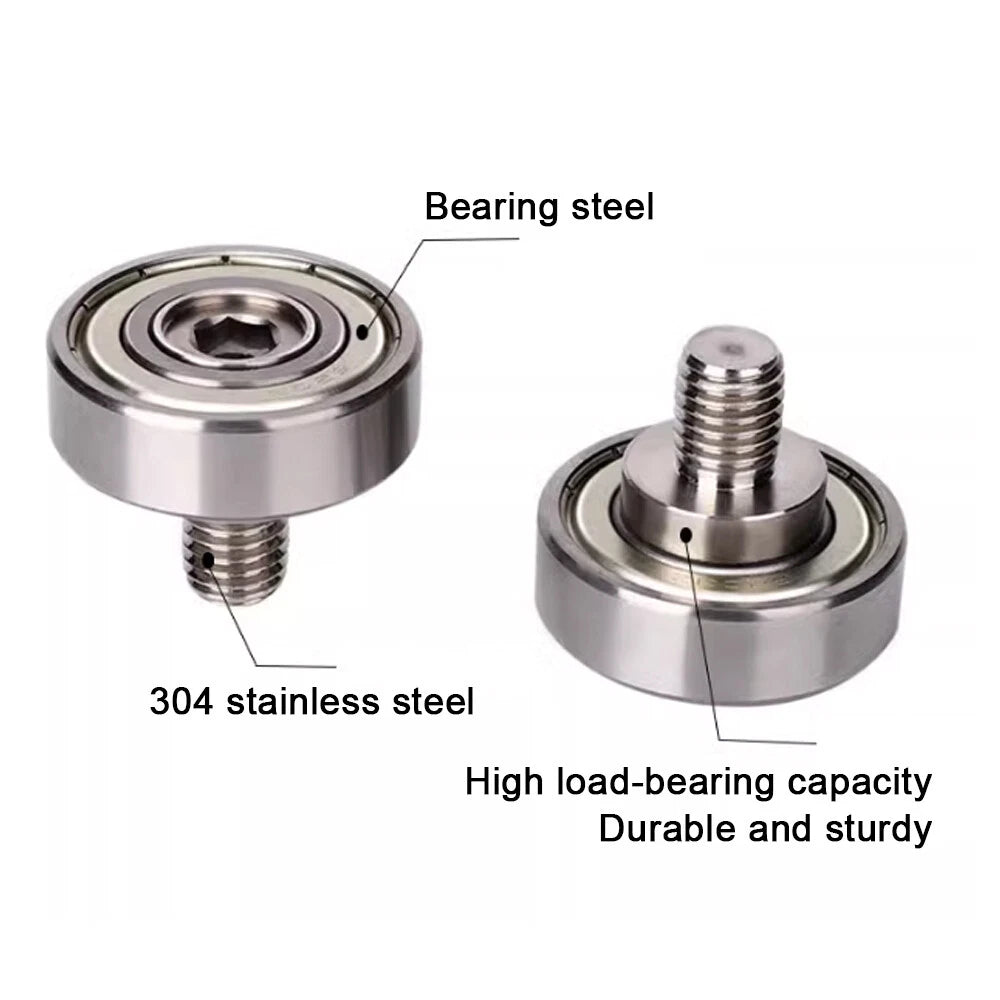 NTBG 7-52mm Metal Ball Bearing Pulley Flat Roller Guiding Wheel M3-M10 Threaded