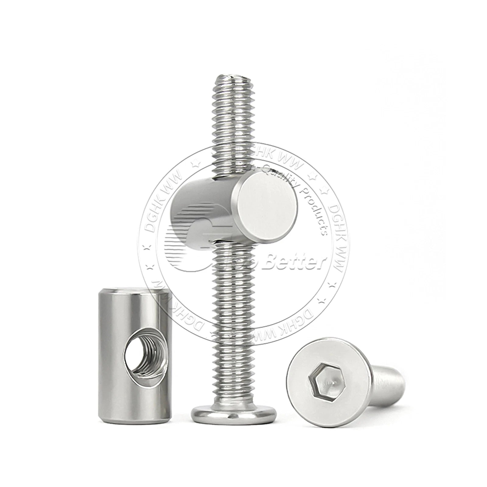 M4 M5 M6 M8 304 Stainless Steel Furniture Connecting Bolts with Barrel Nuts