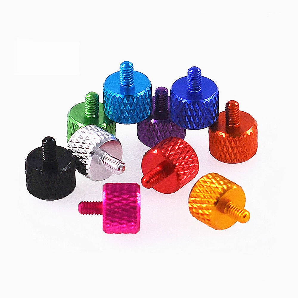 M2.5 Knurled Thumb Screws – Aluminum Alloy Hand-Tighten Bolts for PC Case & DIY Projects