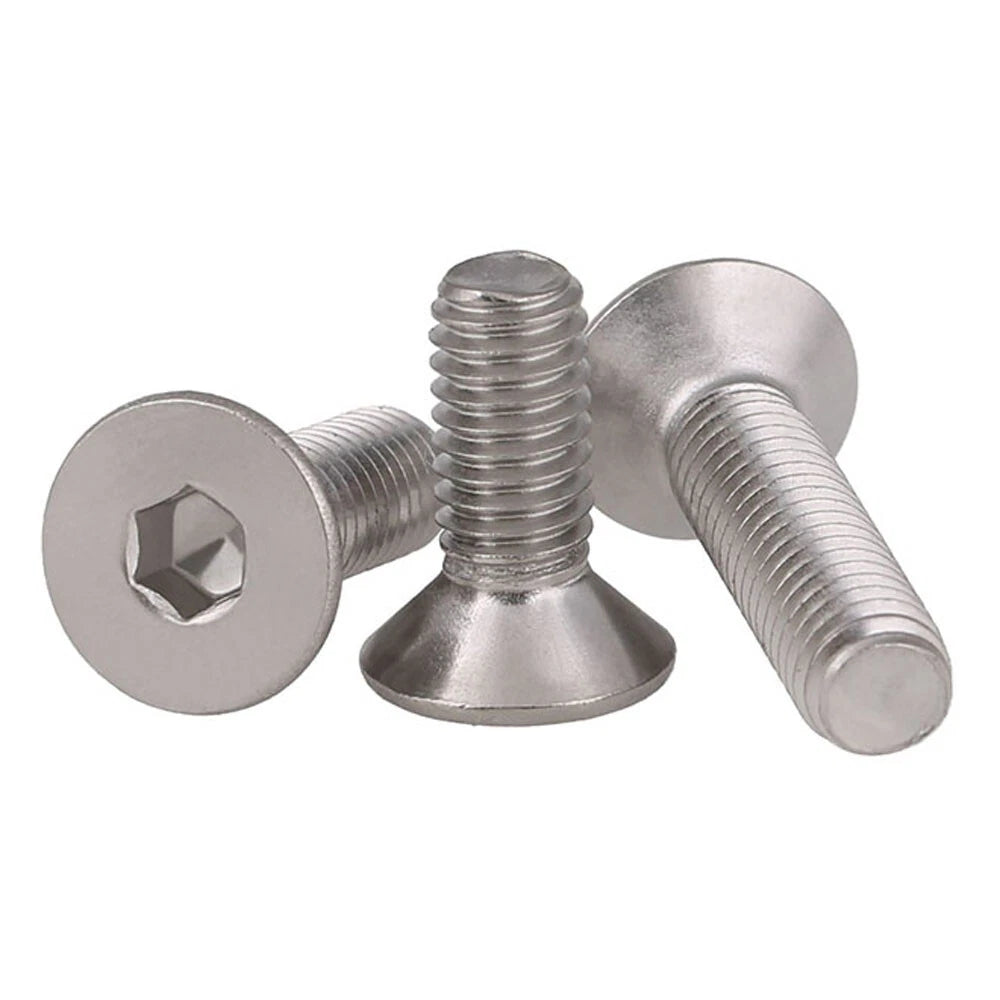 M2–M12 Countersunk Socket Screws, A2 Stainless Steel Allen Hex Flat Head Machine Bolts