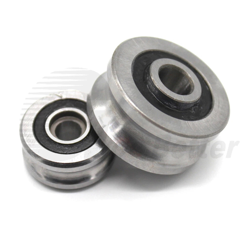 V/U Grooved Wire Guide Pulley Wheel Steel Rollers Ball Bearings Bore 3/4/5/6/8mm