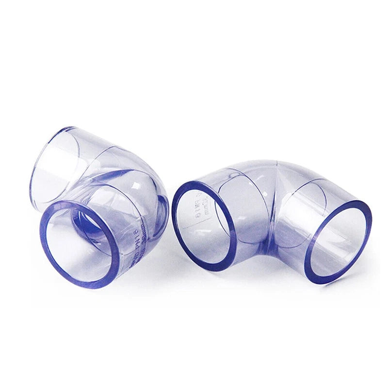 40mm Transparent UPVC T Piece Elbow Connector Adhesive Pipe Fittings Fish Tank