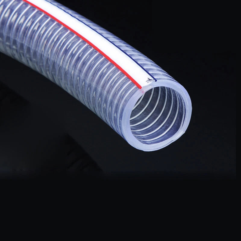 Wire Reinforced Clear Braided PVC Hose Pipe — Water Air Fuel | 10mm–38mm ID