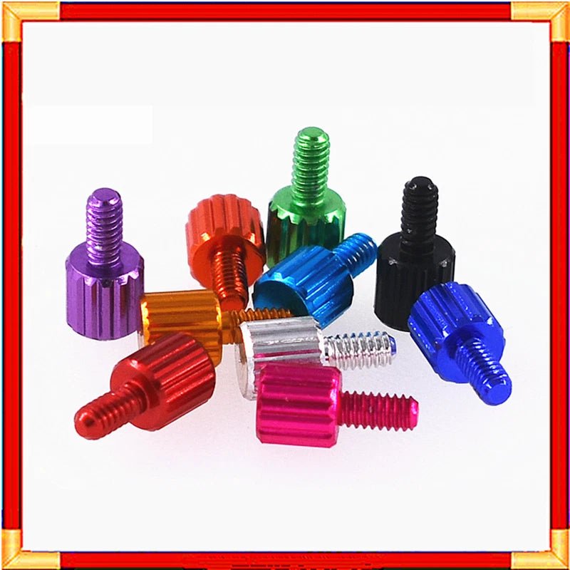 M2 Anodized Aluminum Knurled Thumb Screws – Flat Head Hand Grip Knob for PC Case & Modding (4–15mm Lengths) - HomeDIYer