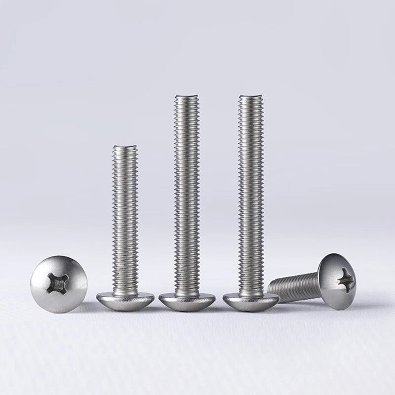 Big Pan Head Phillips Machine Screws – A2 / A4 Stainless Steel, M2 to M6, Fully Threaded