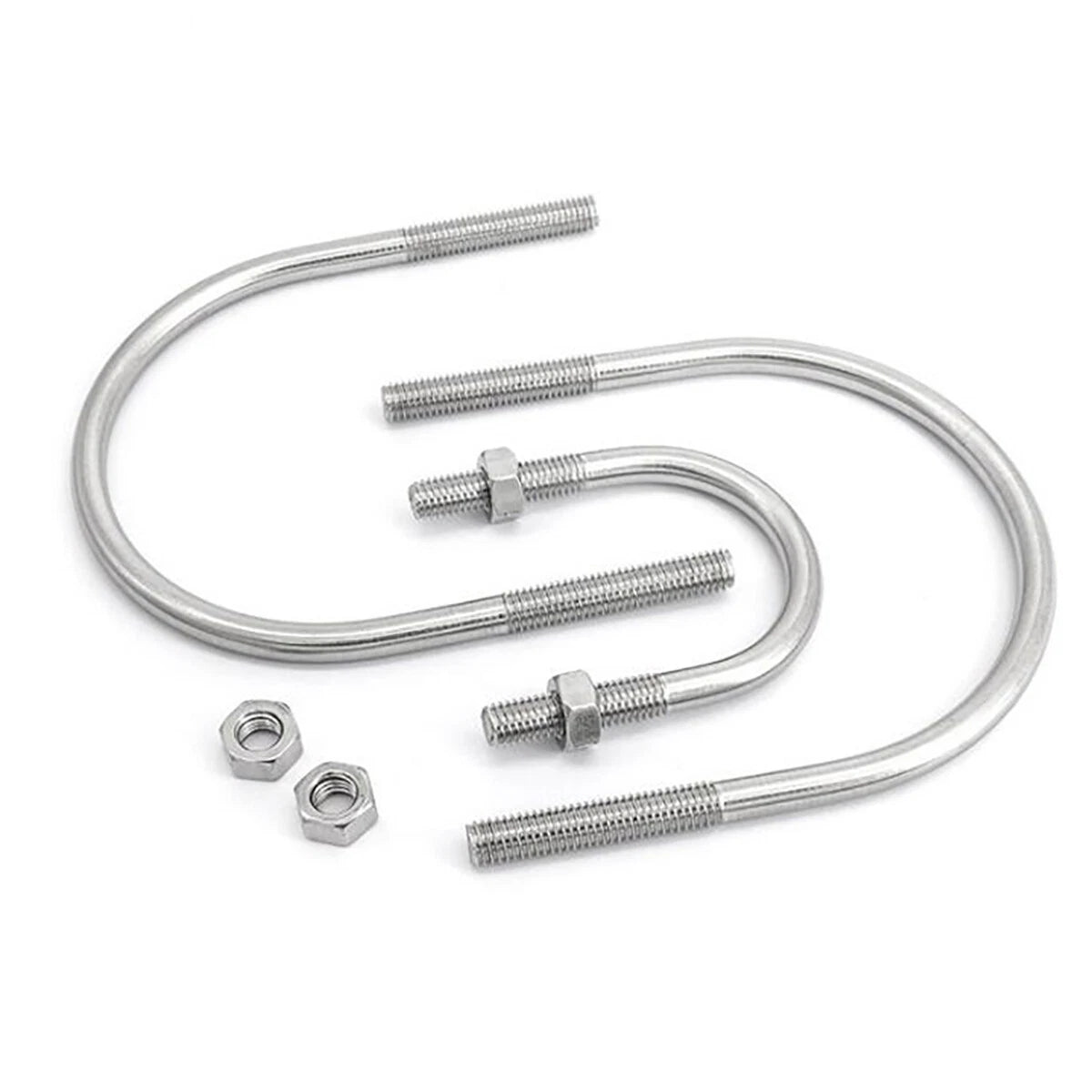 M6 M8 U - Bolt Exhaust Clamp with Hex Nuts — 304 Stainless Steel Pipe Tube Clip - HomeDIYer