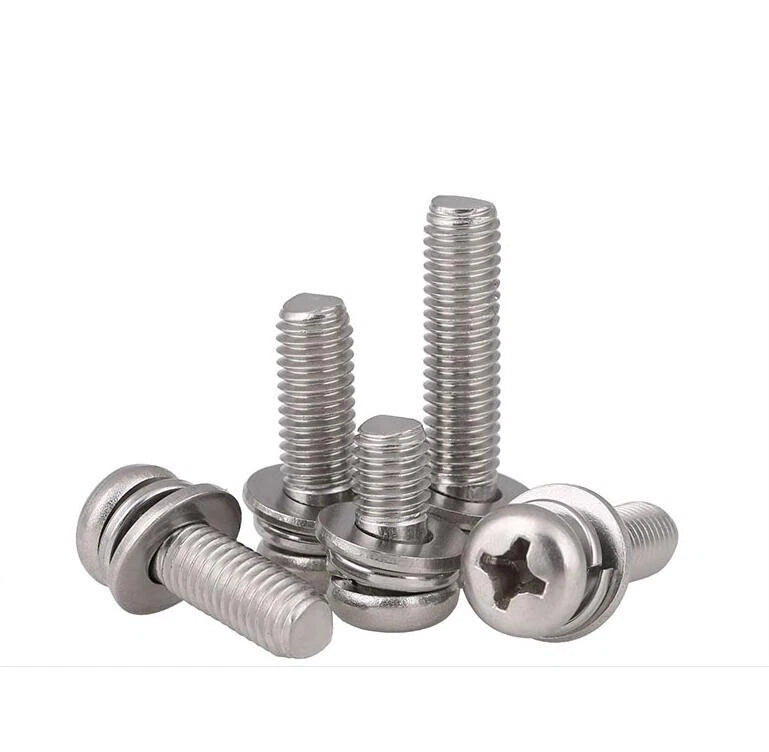 Phillips Pan Head Sems Screws with Flat Washer — M2 M2.5 M3 M4 | A2 304 Stainless Steel