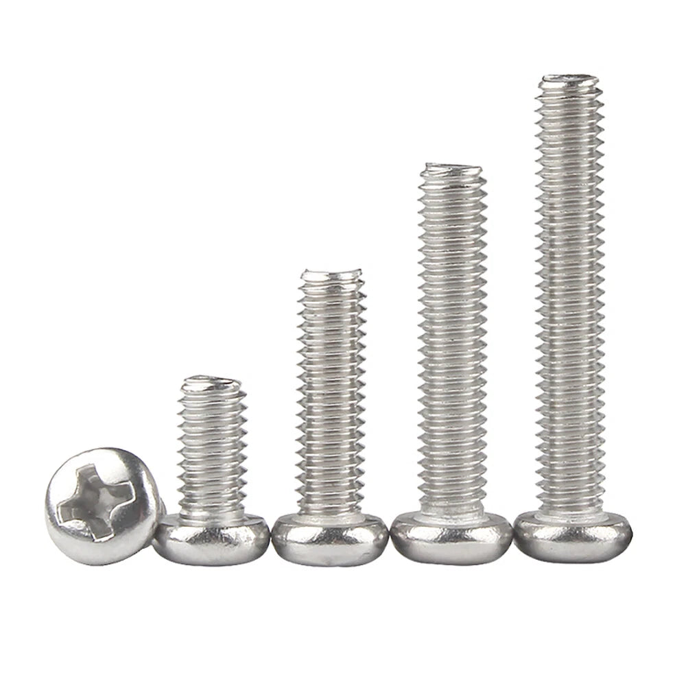 M5 Pozi Pan Head Machine Screws – A2 Stainless Steel (304), Fully Threaded, Pozidriv Drive