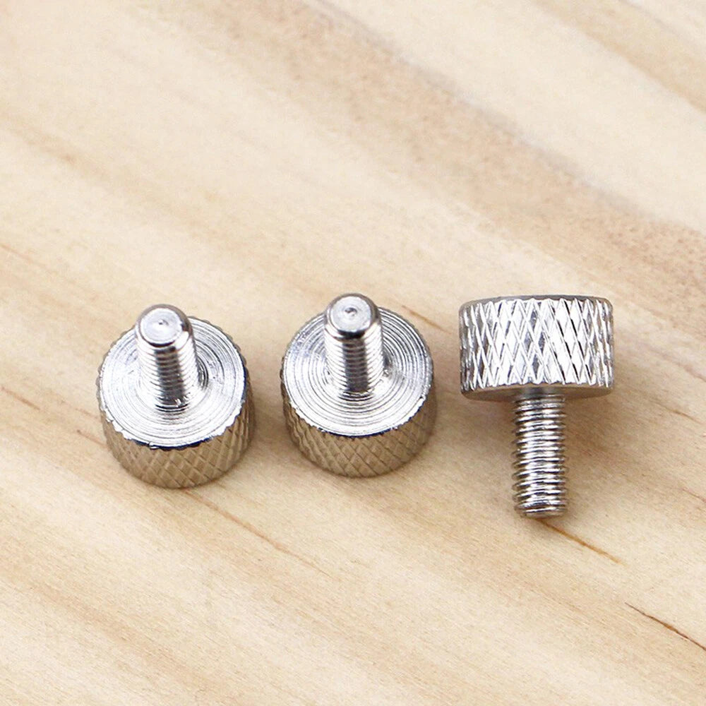 10PCS M3 M4 X 5-12MM KNURLED THUMB SCREWS THIN TYPE SILVER BLACK HAND KNOB BOLTS