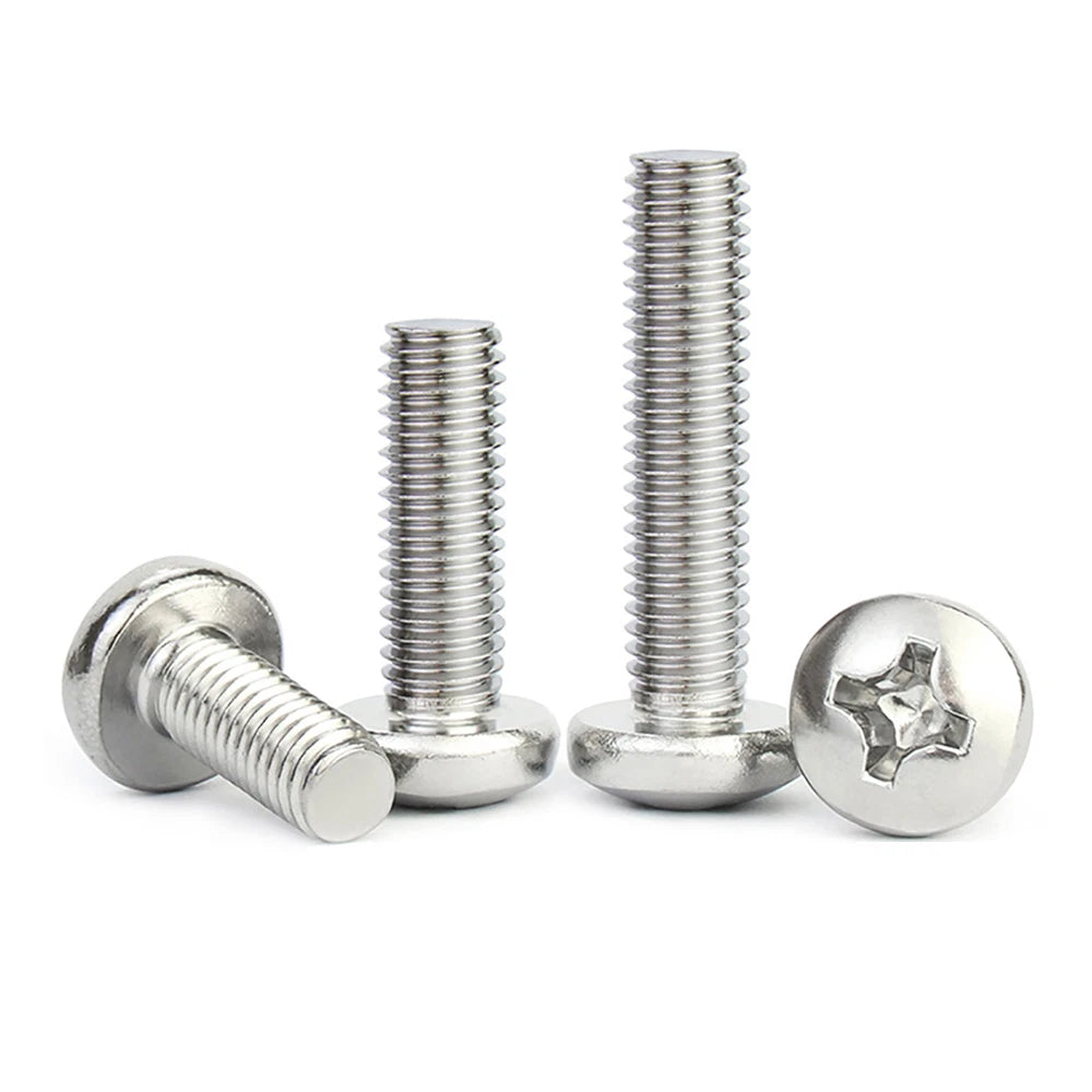 M3 M4 M5 M6 Pozi Pan Head Machine Screws – Nickel Plated Steel, Fully Threaded