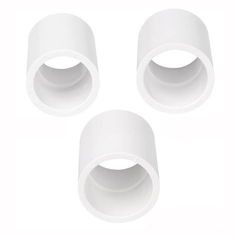 White PVC Pipe Fittings Connector Straight Pipe Coupling Socket ID 16mm - 200mm