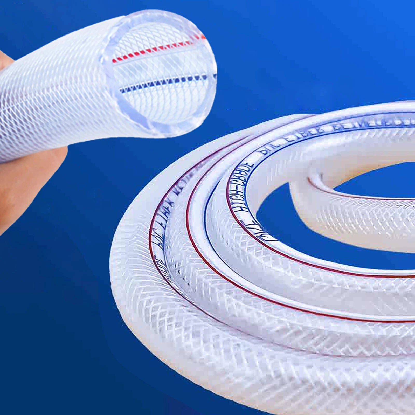 Clear Flexible Braided PVC Hose — Food Grade, ID 8mm–50mm, Oil Water Tube