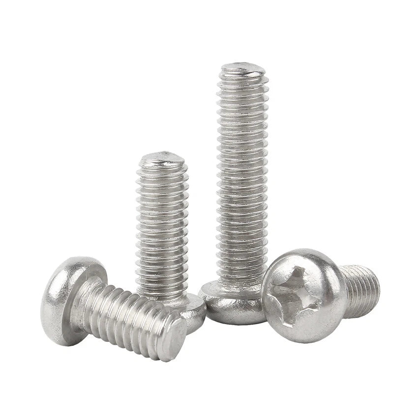A2 Stainless Steel Phillips Pozi Pan Head Machine Screws M1 M1.2 M1.4 M1.6 M2 M2.5 M3 M3.5 M4 M5 M6 M8 M10 — Full Range 3mm to 200mm