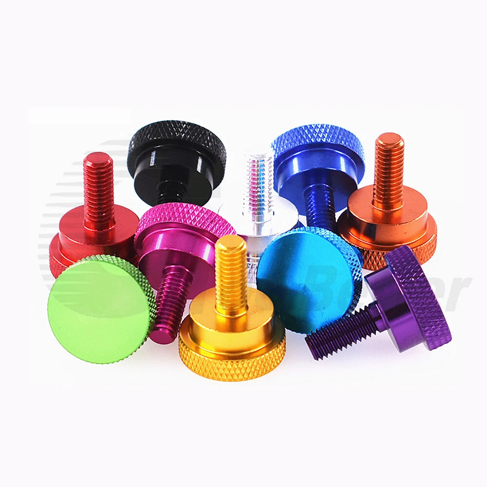 M6x15mm Aluminum Knurled Thumb Shoulder Screws Hand Grip Bolts Anodised 10 Color