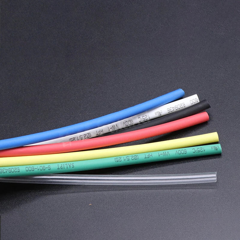 Polyolefin 2:1 Heat Shrink Tubing — φ0.6mm to φ3mm, Multiple Colors & Lengths
