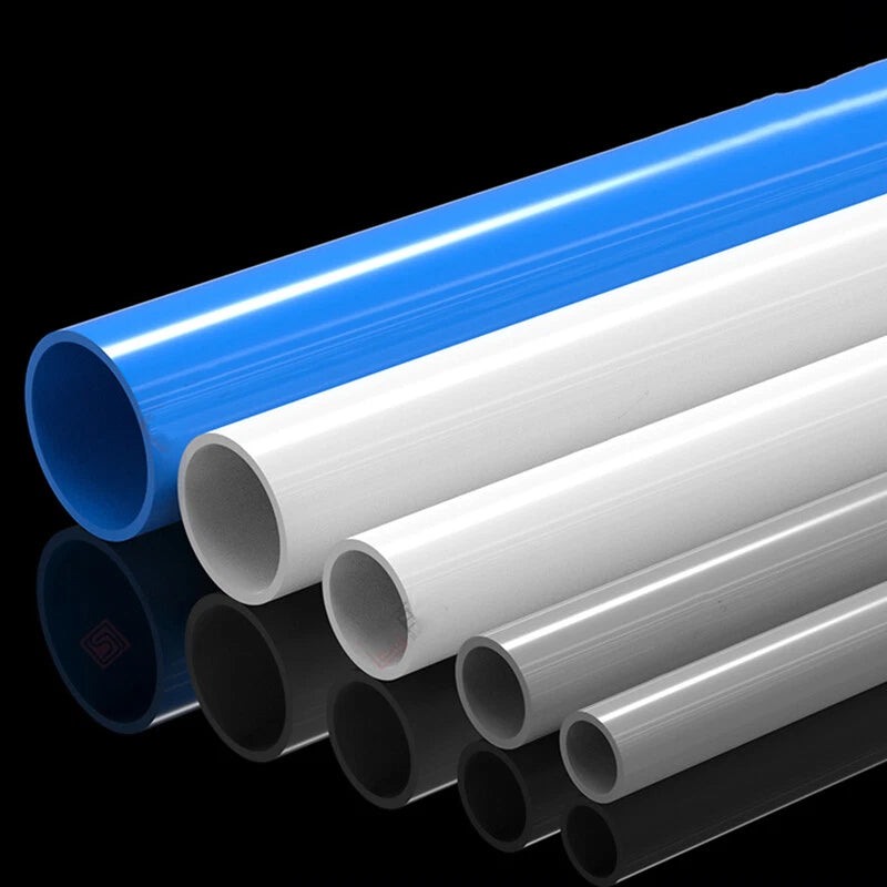 Blue PVC Round Tube Pipe — Cut-to-Length Sections, 5 Sizes Available