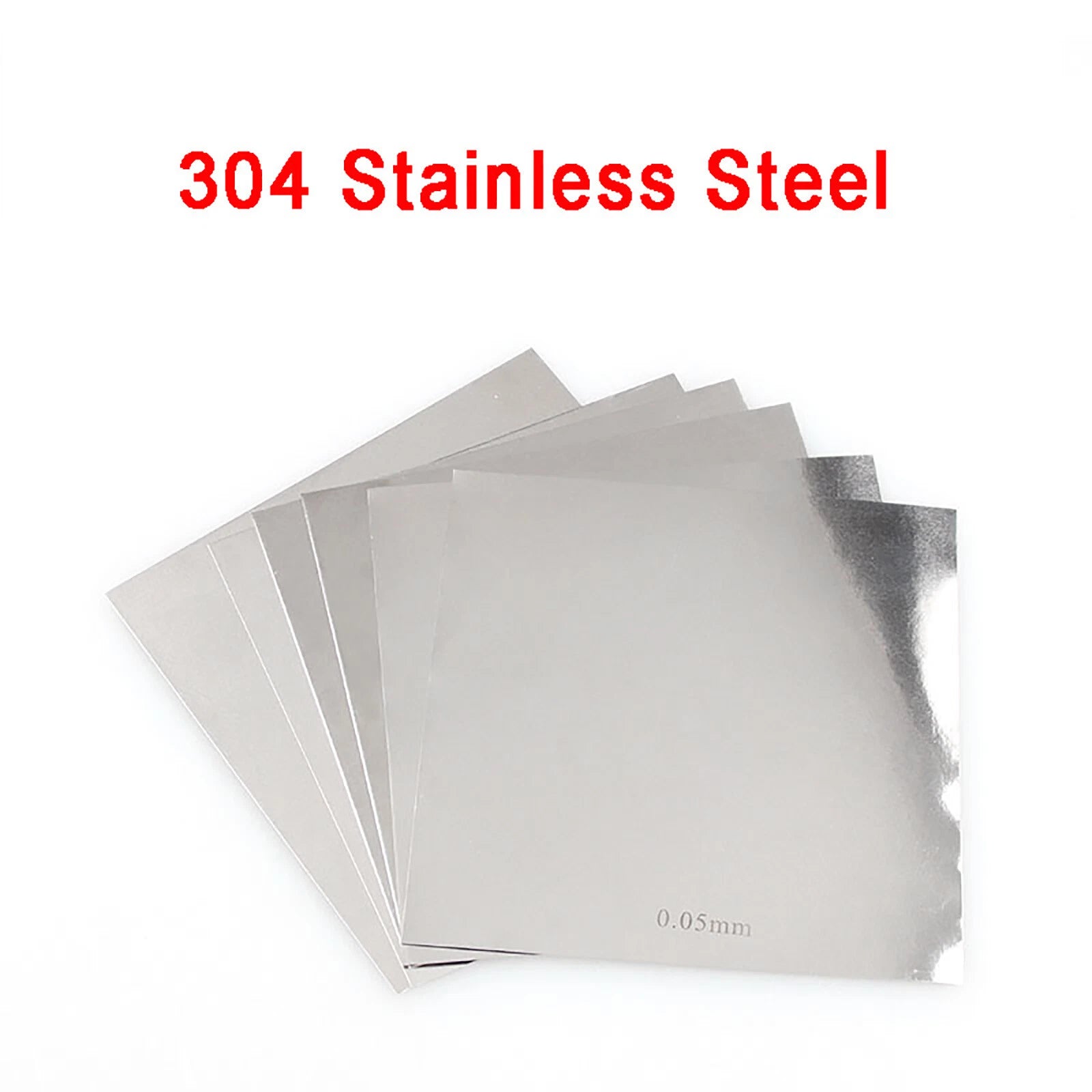 304 Stainless Steel Sheet Plate — Precision Shim Stock 0.01mm–2.5mm Thick | 100×100mm