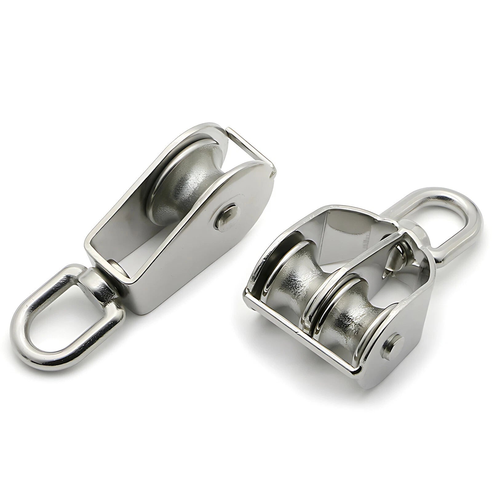 Stainless Steel Single-Double Pulley Block Traction Wheel Swivel Lifting Rope