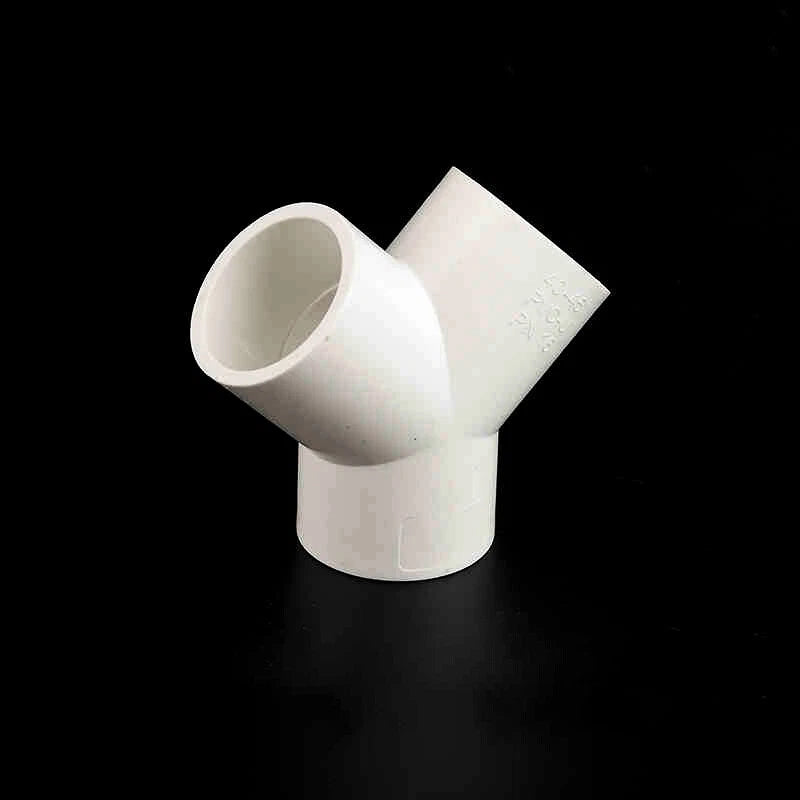 White PVC Pipe Fittings Y-Shape Wye Connector Adapter Solvent Weld 20mm - 63mm