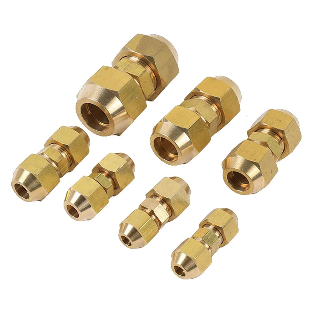 Brass Compression Flared Fitting Quick Coupling Connector for Copper Pipe — 6mm to 22mm
