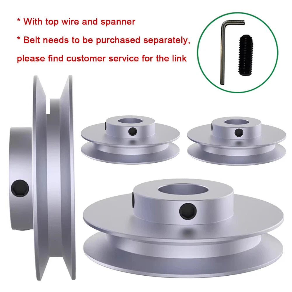 OD 20mm-100mm Aluminium V-Groove Pulley With Fixed Screw for 5mm/6mm Width Belt