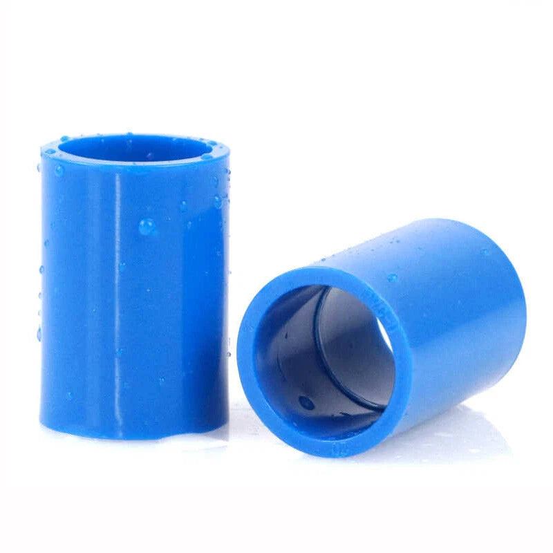PVC Straight Coupling Solvent Weld Pipe Connector — ID 20mm to 160mm, Blue