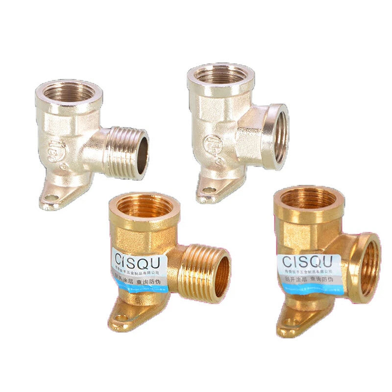 1/2" BSP Brass Wall Plate Elbow — Female Thread Garden Tap Outside Tap Fitting