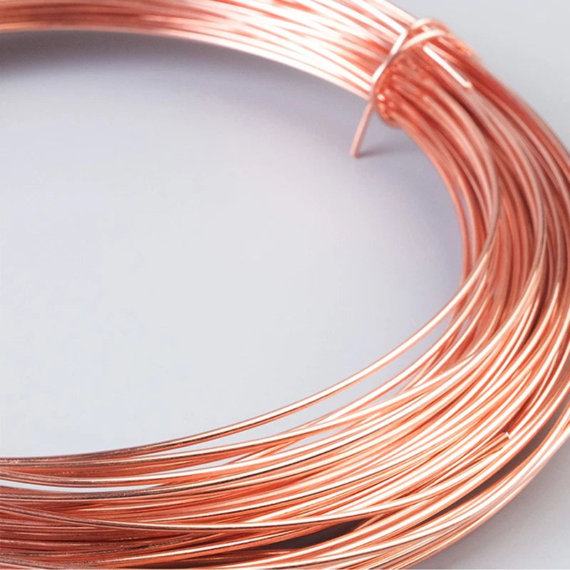 5m Pure Copper Cable Bare Copper Wire Solid Round Coil Diameter: 1mm - 2.5mm