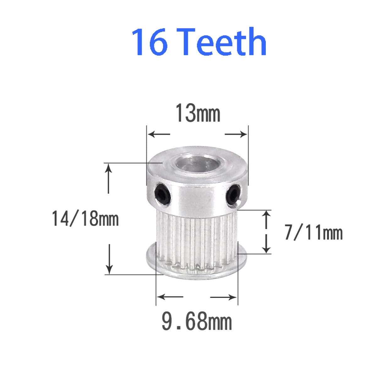 K-type GT2 6mm-10mm Timing Belt Pulley 16 20 24 25 26 Teeth for CNC Step Motor