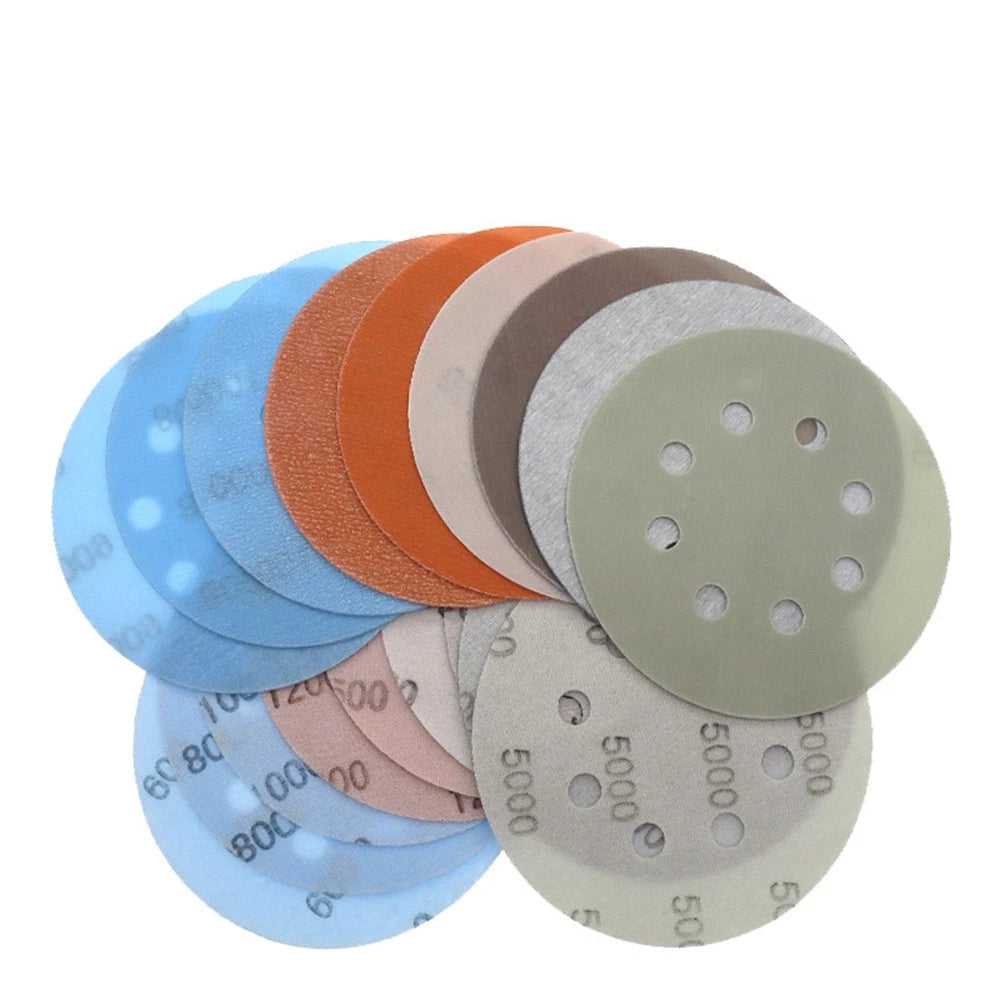 5/6/8 Holes Fv Soft Film Sandpaper 125mm Wet And Dry Sanding Discs 600 - 5000#