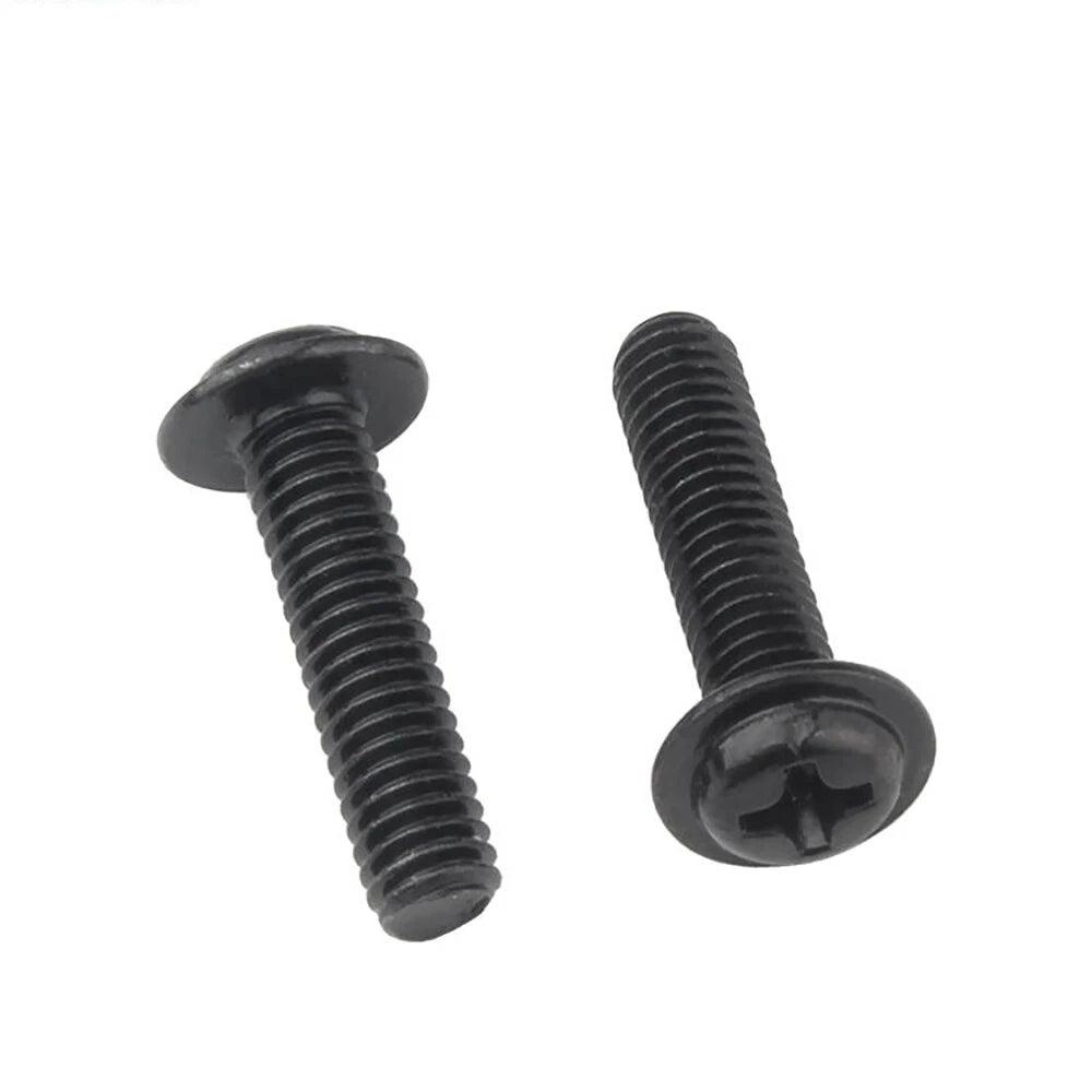 Black Zinc Flanged Button Head Machine Screws – M2 M2.5 M3 M4 M5, Phillips Drive (DIN 967)