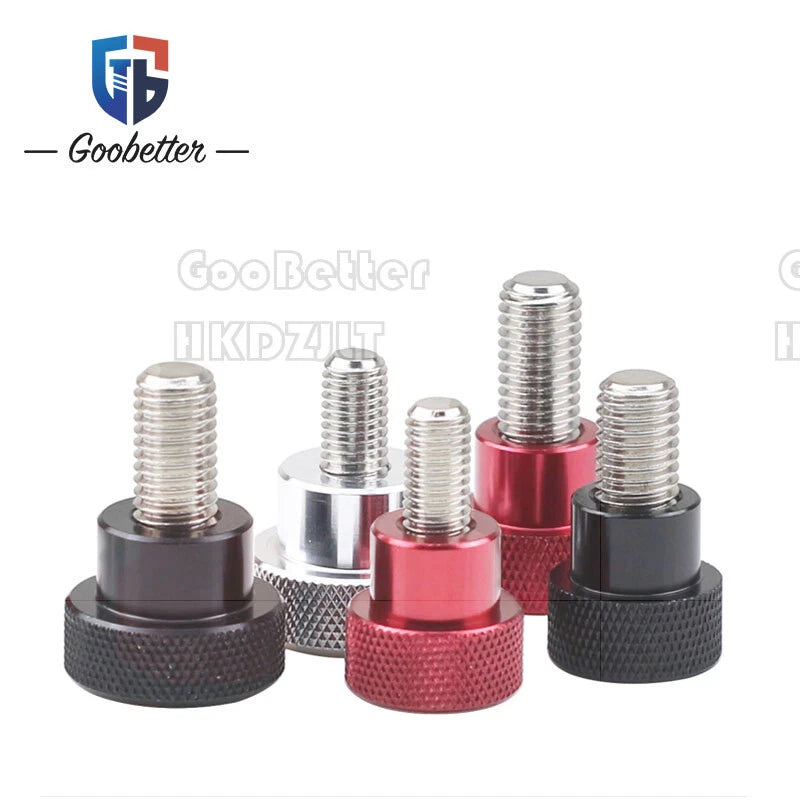 Knurled Thumb Screws Hand Turn Knob Bolts M8 M10 Aluminum & Stainless Steel