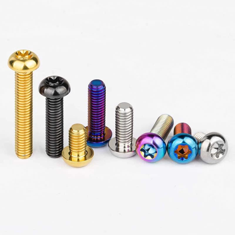 M6 Titanium Round Head Torx Screws – T30 Drive, Grade 10.9, 10–35mm Lengths (Ultra‑Light & Corrosion‑Proof)