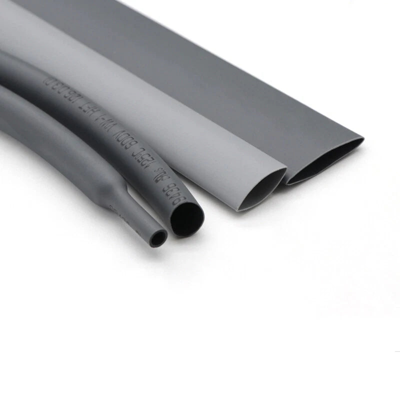 Grey PE Heat Shrink Tubing 2:1 — 1mm to 50mm Diameter, 1–10 Meter Lengths