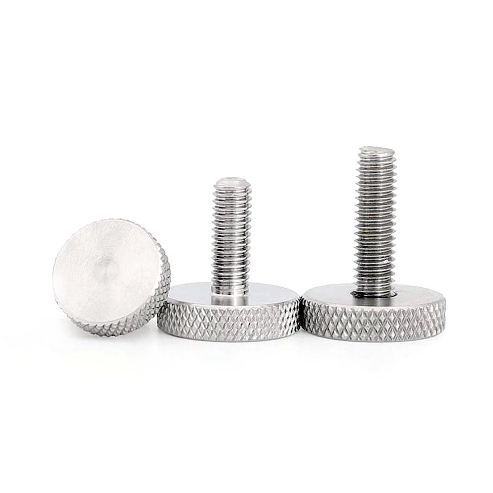 A2 Stainless Steel Flat Head Knurled Thumb Screws – M2 to M10, Hand Grip Knob Bolts - HomeDIYer