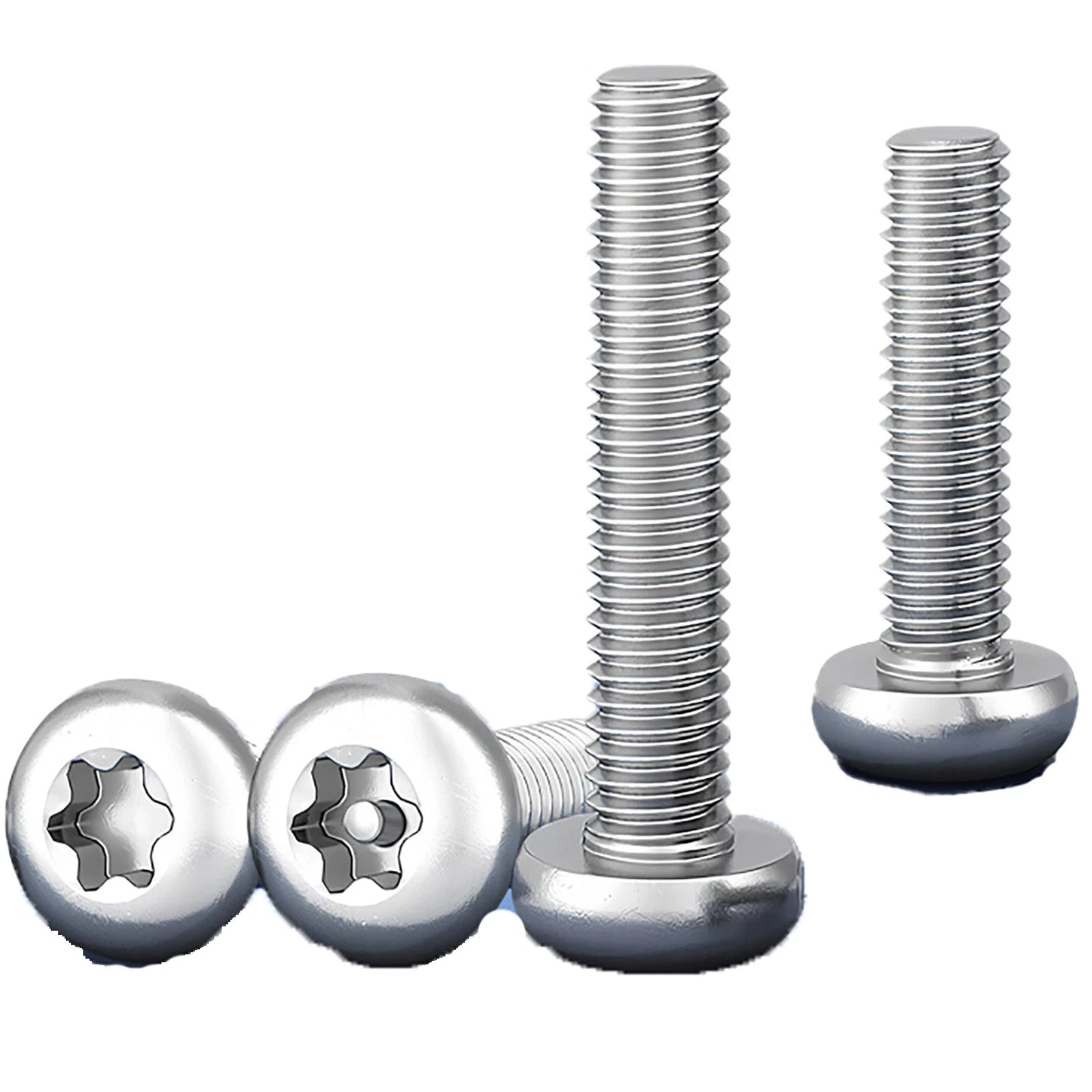 M2–M10 A2 Stainless Steel Torx Button Head Machine Screws, With or Without Column, Pack of 5