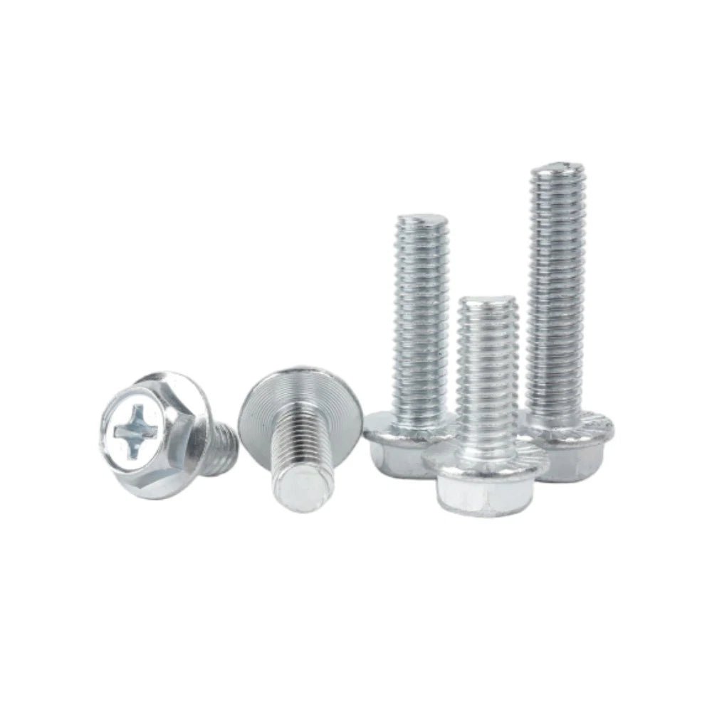 Phillips Hex Flange Screws 304 Stainless Steel M3–M8 | Dentate & Flat Flange - HomeDIYer