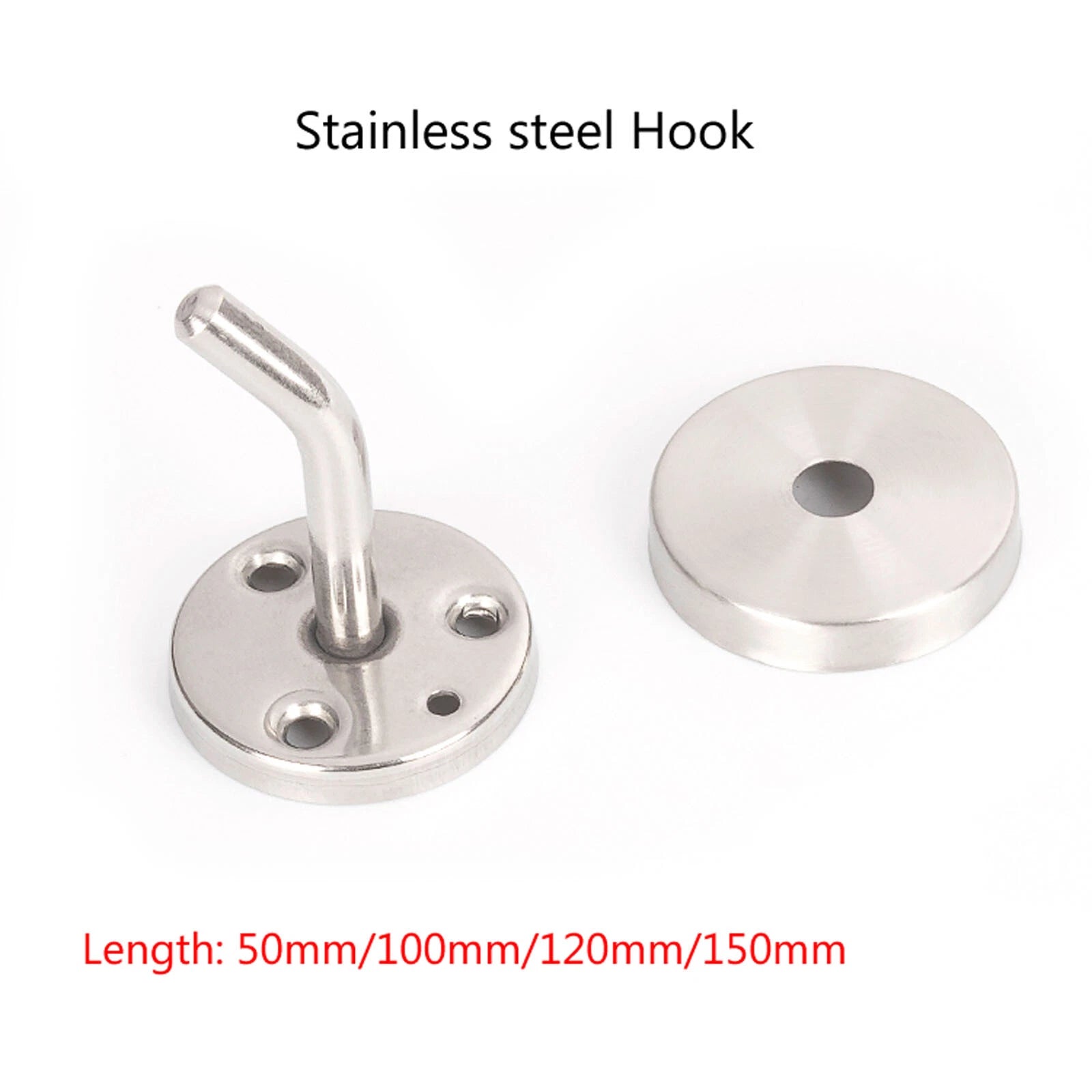 Stainless Steel Coat Hooks Robe Wall Door Dress Bathroom Clothes Hangers+Fixings