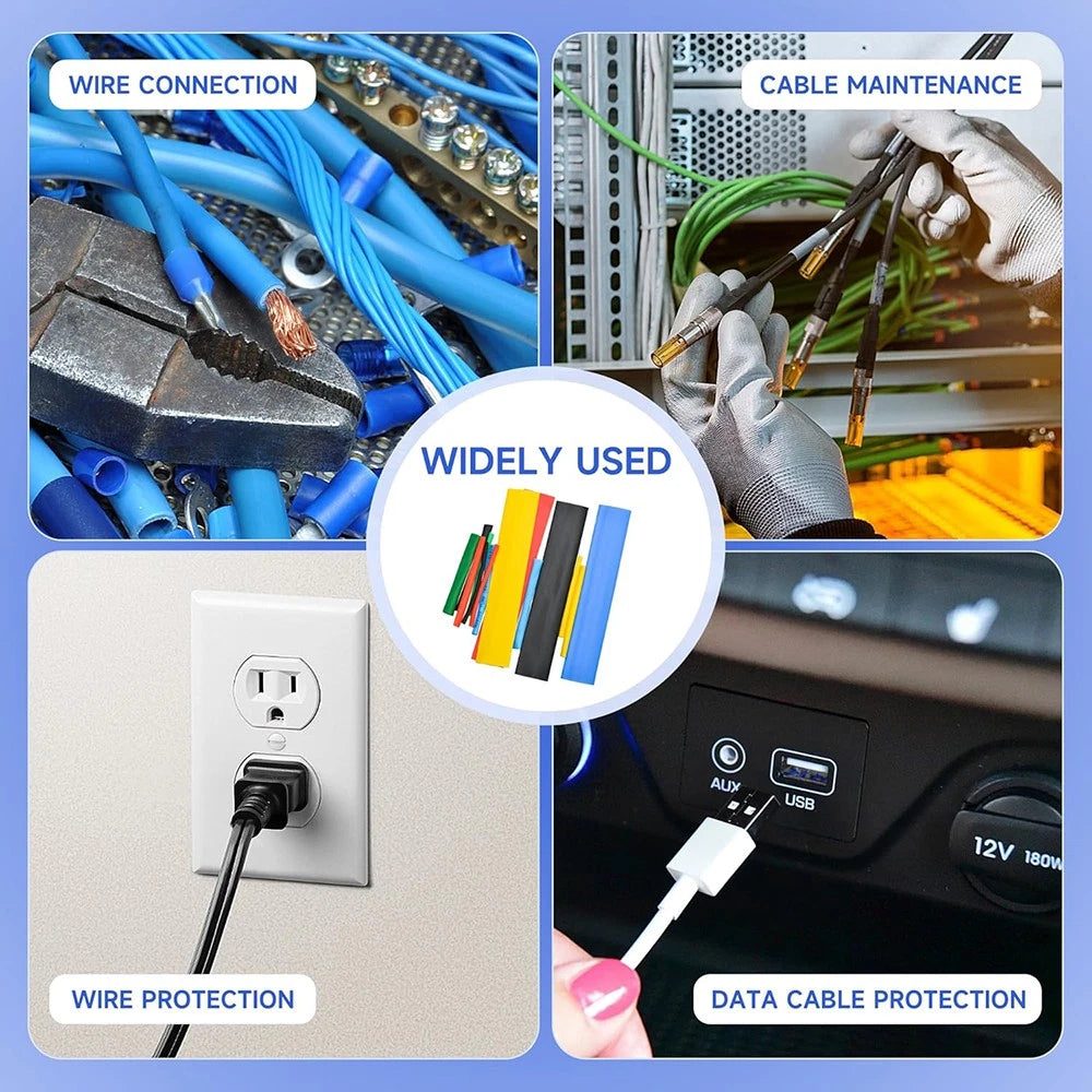 2:1 Heat Shrink Tubing — Electrical Wire Sleeve, φ0.6mm–φ2mm, 7 Colors