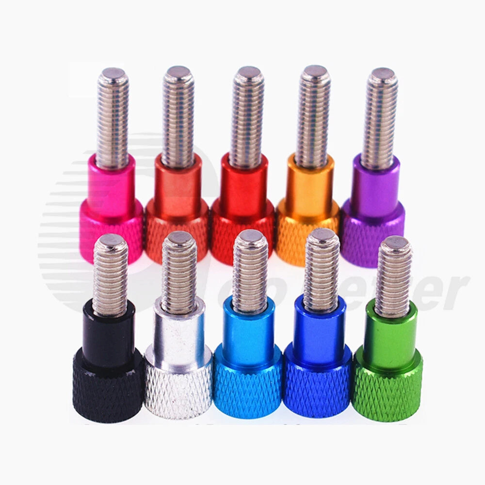 5pc M4 Adjustable Knurled Thumb Shoulder Screws 5-100mm Stainless Steel+Aluminum
