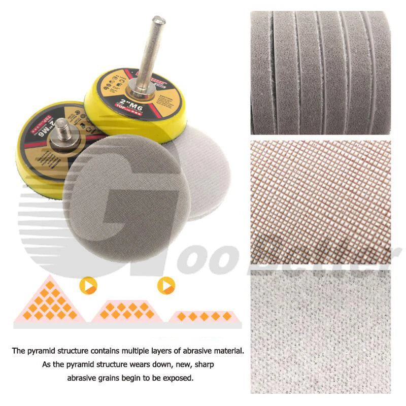 2" 50mm Wet & Dry Foam Sanding Disc Hook Loop Sponge Sandpaper 320 - 8000 Grit