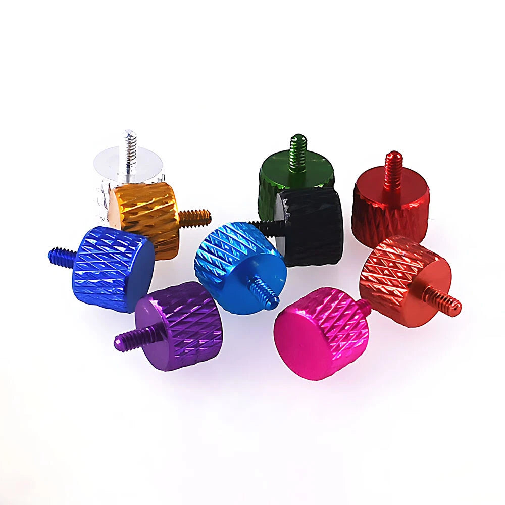 M2 M2.5 Aluminum Knurled Thumb Screws – Flat Hand Grip, 10 Colors