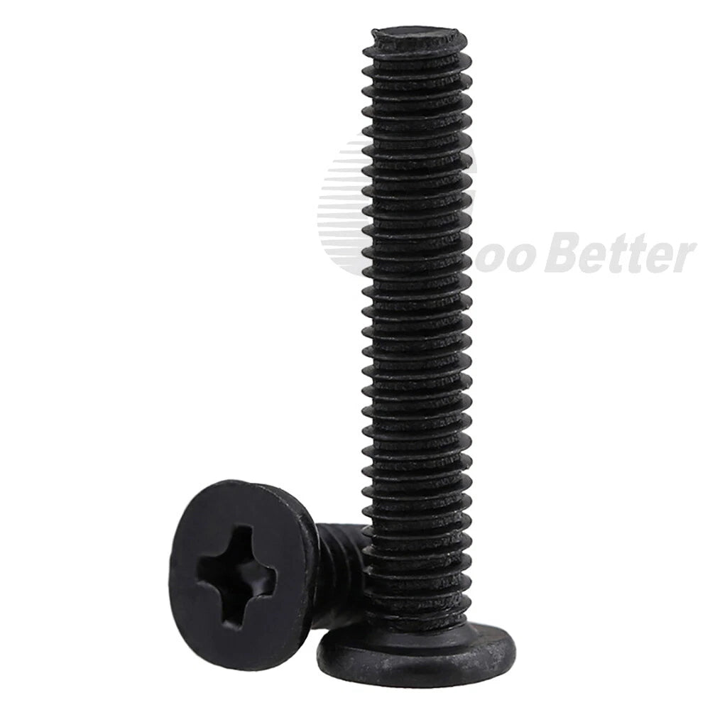 M4 Ultra Thin Flat Wafer Head Phillips Screws – Nickel or Black Zinc Plated, Carbon Steel (6–16mm Lengths)