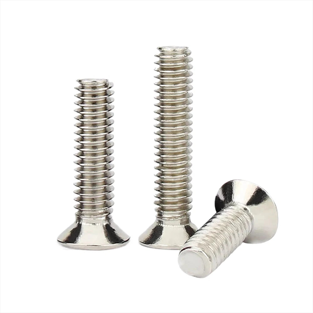 Nickel‑Plated Round & Countersunk Phillips Machine Screws – M1.2 M1.4 M2–M4, 3–12mm Lengths